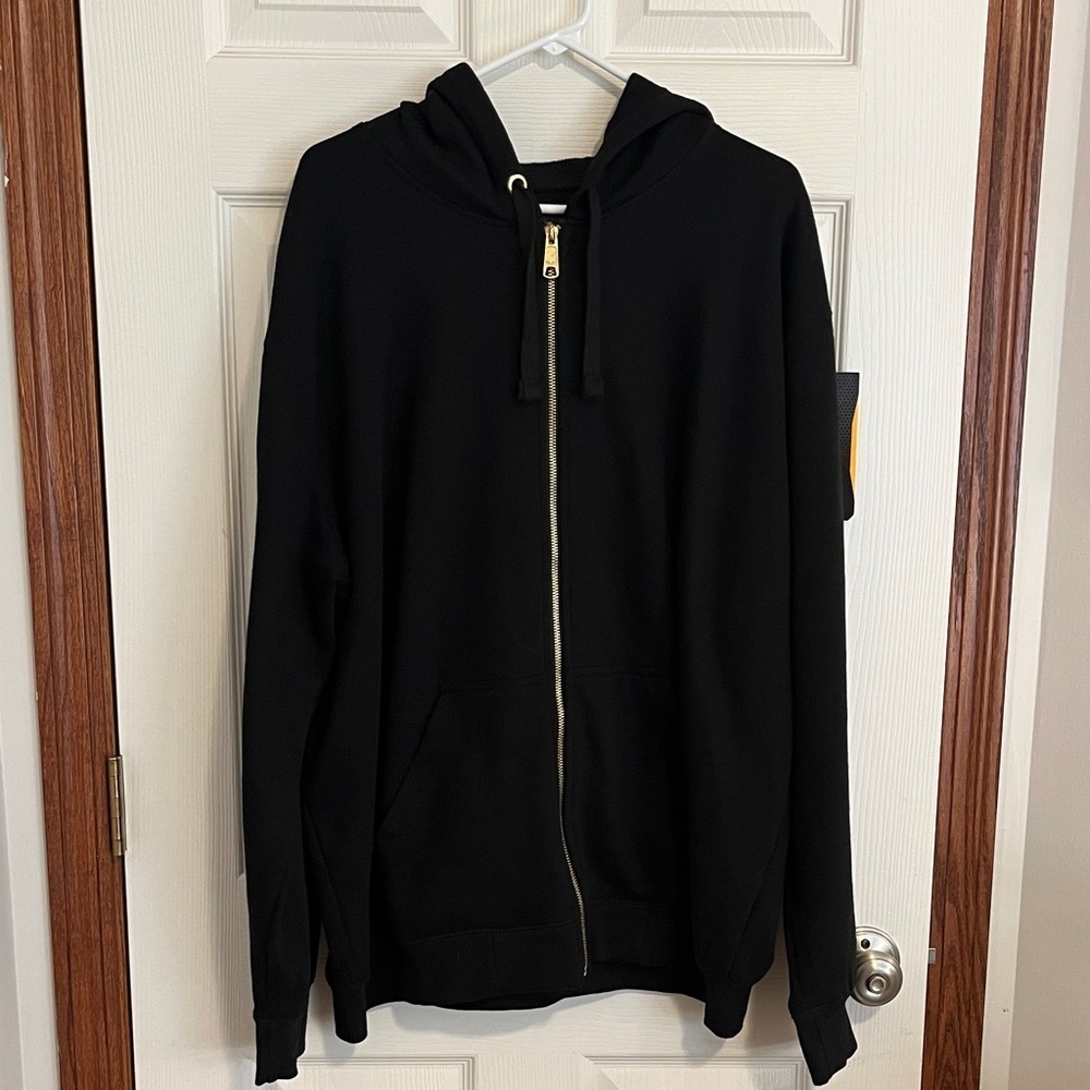 Berne Iceberg Hooded Front Zip Black Sweatshirt Jacket Men’s XL Reg, chest 48-50